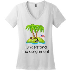 I Understand The Assignment Coconut Tree Kamalaharris Women's V-Neck T-Shirt