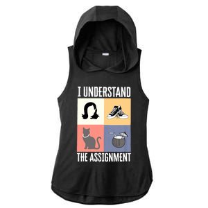 I Understand The Assignment Chucks And Pearls Election 2024 Ladies PosiCharge Tri-Blend Wicking Draft Hoodie Tank