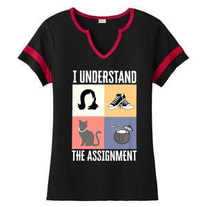 I Understand The Assignment Chucks And Pearls Election 2024 Ladies Halftime Notch Neck Tee