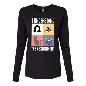 I Understand The Assignment Chucks And Pearls Election 2024 Womens Cotton Relaxed Long Sleeve T-Shirt