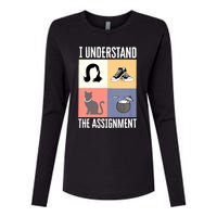 I Understand The Assignment Chucks And Pearls Election 2024 Womens Cotton Relaxed Long Sleeve T-Shirt