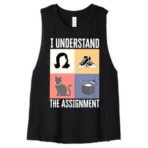 I Understand The Assignment Chucks And Pearls Election 2024 Women's Racerback Cropped Tank