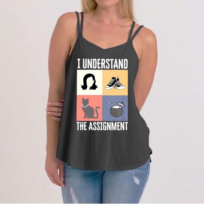 I Understand The Assignment Chucks And Pearls Election 2024 Women's Strappy Tank