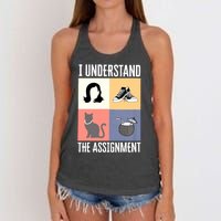 I Understand The Assignment Chucks And Pearls Election 2024 Women's Knotted Racerback Tank