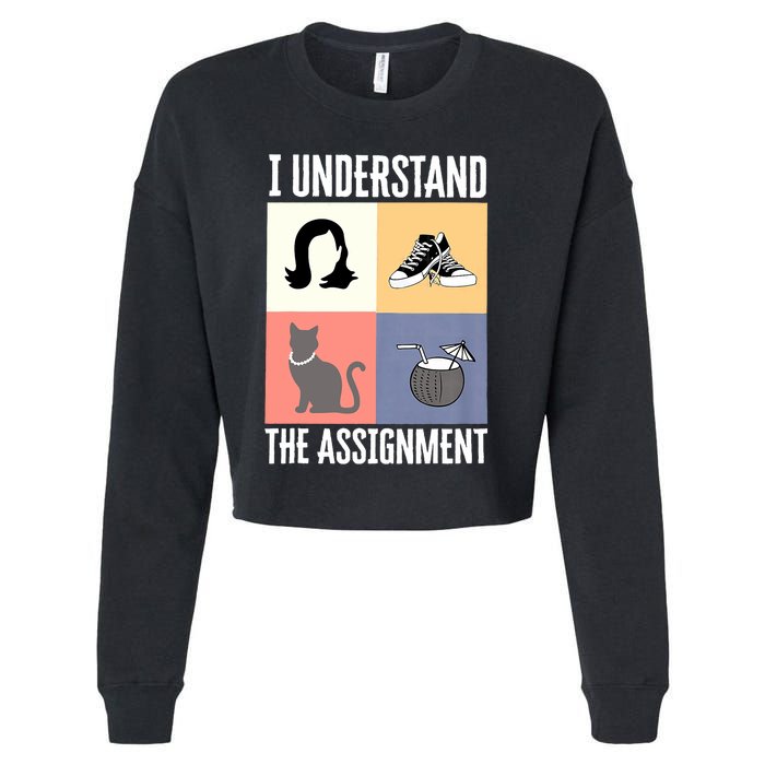 I Understand The Assignment Chucks And Pearls Election 2024 Cropped Pullover Crew