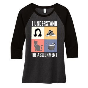 I Understand The Assignment Chucks And Pearls Election 2024 Women's Tri-Blend 3/4-Sleeve Raglan Shirt