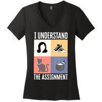 I Understand The Assignment Chucks And Pearls Election 2024 Women's V-Neck T-Shirt