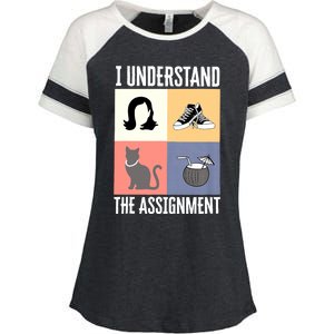 I Understand The Assignment Chucks And Pearls Election 2024 Enza Ladies Jersey Colorblock Tee