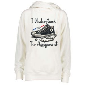 I Understand The Assignment Chucks And Pearls Election 2024 Womens Funnel Neck Pullover Hood