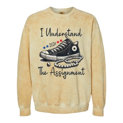 I Understand The Assignment Chucks And Pearls Election 2024 Colorblast Crewneck Sweatshirt