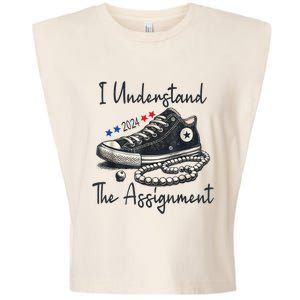 I Understand The Assignment Chucks And Pearls Election 2024 Garment-Dyed Women's Muscle Tee