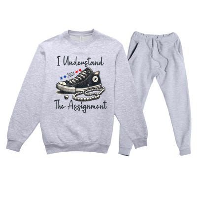 I Understand The Assignment Chucks And Pearls Election 2024 Premium Crewneck Sweatsuit Set