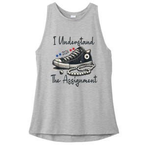 I Understand The Assignment Chucks And Pearls Election 2024 Ladies PosiCharge Tri-Blend Wicking Tank