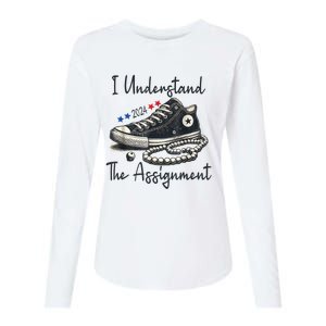 I Understand The Assignment Chucks And Pearls Election 2024 Womens Cotton Relaxed Long Sleeve T-Shirt