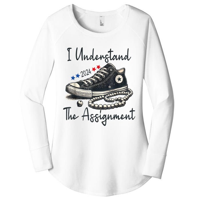 I Understand The Assignment Chucks And Pearls Election 2024 Women's Perfect Tri Tunic Long Sleeve Shirt