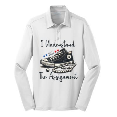 I Understand The Assignment Chucks And Pearls Election 2024 Silk Touch Performance Long Sleeve Polo