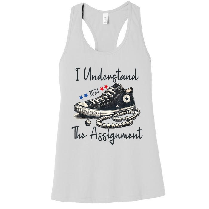 I Understand The Assignment Chucks And Pearls Election 2024 Women's Racerback Tank