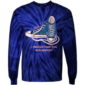 I Understand The Assignment Vote Blue Election 2024 Kamala Harris 2024 Tie-Dye Long Sleeve Shirt