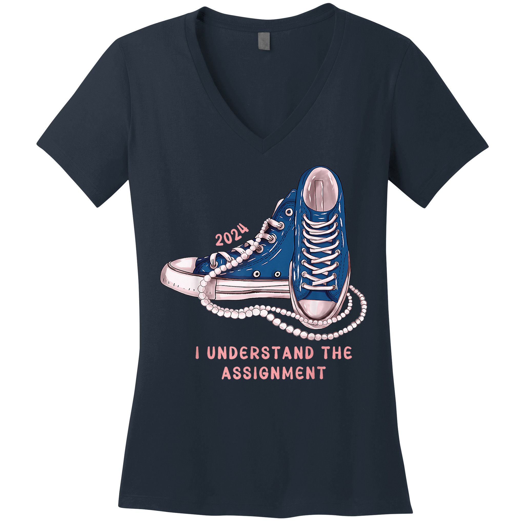 I Understand The Assignment Vote Blue Election 2024 Kamala Harris 2024 Women's V-Neck T-Shirt