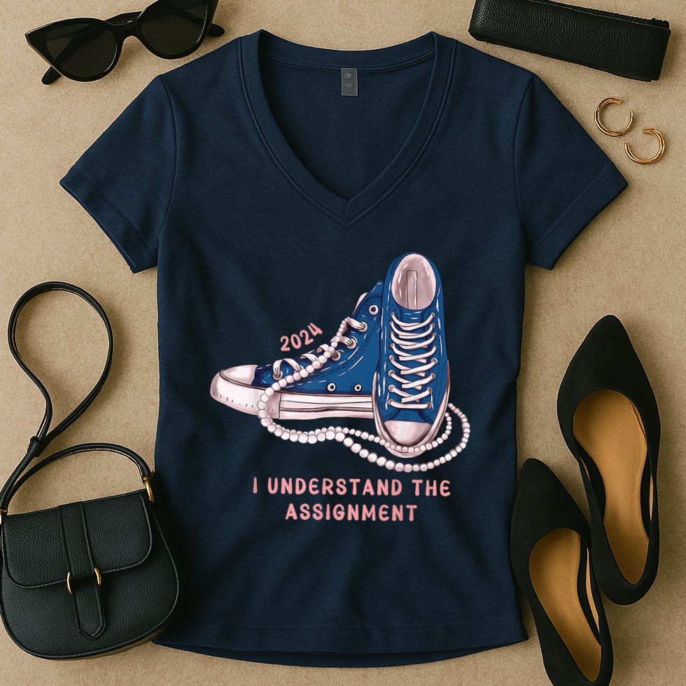 I Understand The Assignment Vote Blue Election 2024 Kamala Harris 2024 Women's V-Neck T-Shirt
