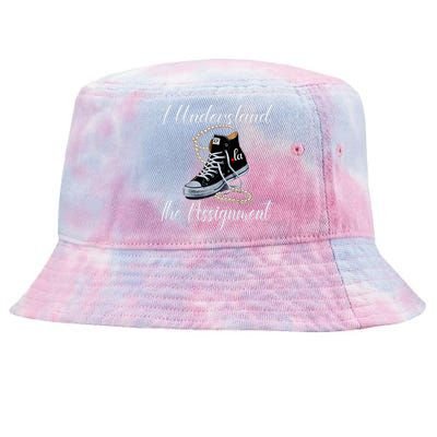 I Understand The Assignment Chucks And Pearls Election 2024 Tie-Dyed Bucket Hat