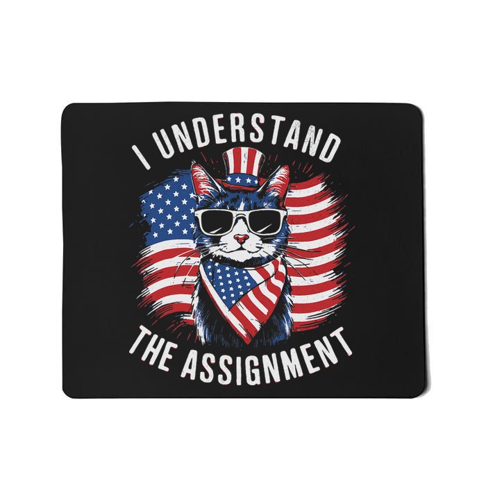 I Understand The Assignment Kamala Harris Walz 2024 Cute Cat Mousepad