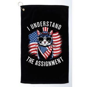 I Understand The Assignment Kamala Harris Walz 2024 Cute Cat Platinum Collection Golf Towel