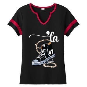 I Understand The Assignment Chucks And Pearls Election 2024 Ladies Halftime Notch Neck Tee