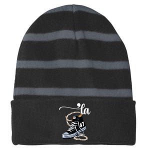 I Understand The Assignment Chucks And Pearls Election 2024 Striped Beanie with Solid Band