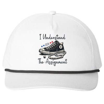 I Understand The Assignment Chucks And Pearls Election 2024 Gift Snapback Five-Panel Rope Hat