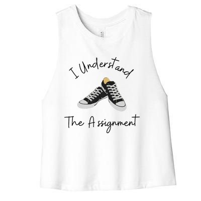 I Understand The Assignment Chucks And Pearls Election 2024 Gift Women's Racerback Cropped Tank