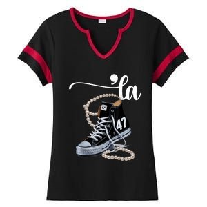 I Understand The Assignment Chucks And Pearls Election 2024 Ladies Halftime Notch Neck Tee