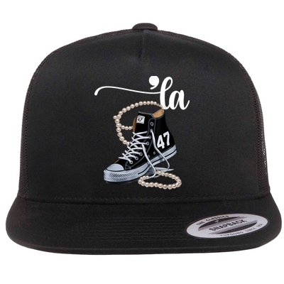 I Understand The Assignment Chucks And Pearls Election 2024 Flat Bill Trucker Hat