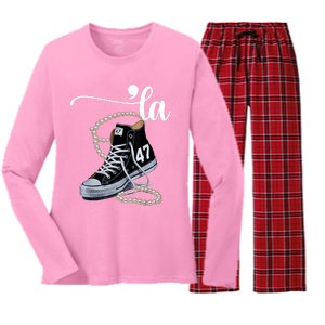 I Understand The Assignment Chucks And Pearls Election 2024 Women's Long Sleeve Flannel Pajama Set 