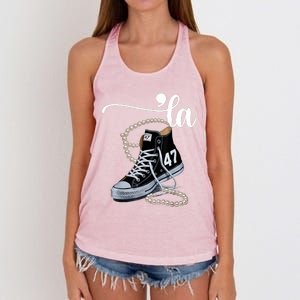 I Understand The Assignment Chucks And Pearls Election 2024 Women's Knotted Racerback Tank