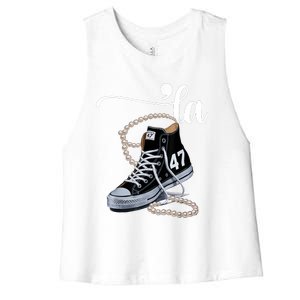 I Understand The Assignment Chucks And Pearls Election 2024 Women's Racerback Cropped Tank