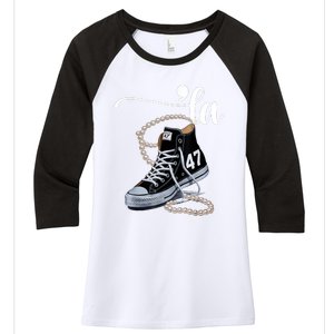 I Understand The Assignment Chucks And Pearls Election 2024 Women's Tri-Blend 3/4-Sleeve Raglan Shirt