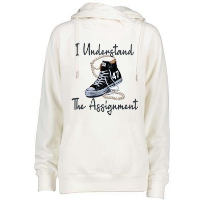 I Understand The Assignment Chucks And Pearls Election 2024 Womens Funnel Neck Pullover Hood