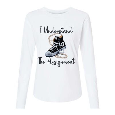 I Understand The Assignment Chucks And Pearls Election 2024 Womens Cotton Relaxed Long Sleeve T-Shirt