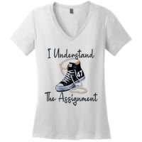 I Understand The Assignment Chucks And Pearls Election 2024 Women's V-Neck T-Shirt