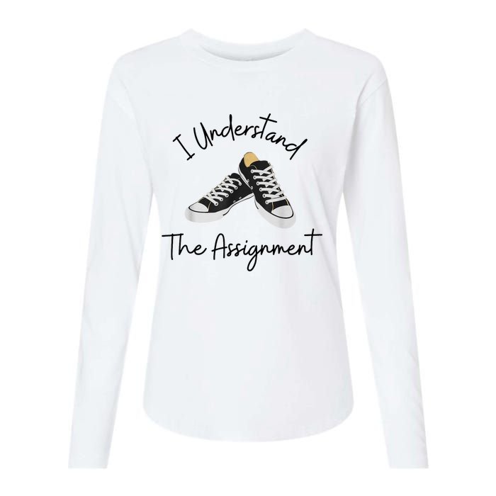 I Understand The Assignment Chucks And Pearls Election 2024 Womens Cotton Relaxed Long Sleeve T-Shirt