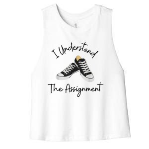 I Understand The Assignment Chucks And Pearls Election 2024 Women's Racerback Cropped Tank