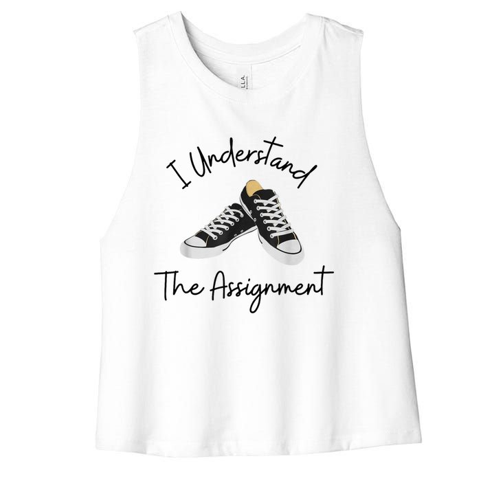 I Understand The Assignment Chucks And Pearls Election 2024 Women's Racerback Cropped Tank