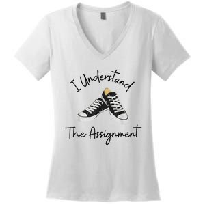 I Understand The Assignment Chucks And Pearls Election 2024 Women's V-Neck T-Shirt