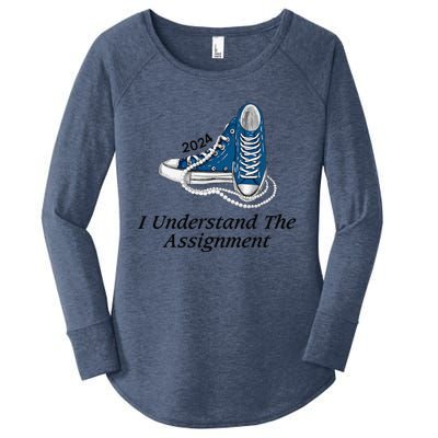 I Understand The Assignment Sneakers And Pearls Kamala 2024 Gift Women's Perfect Tri Tunic Long Sleeve Shirt