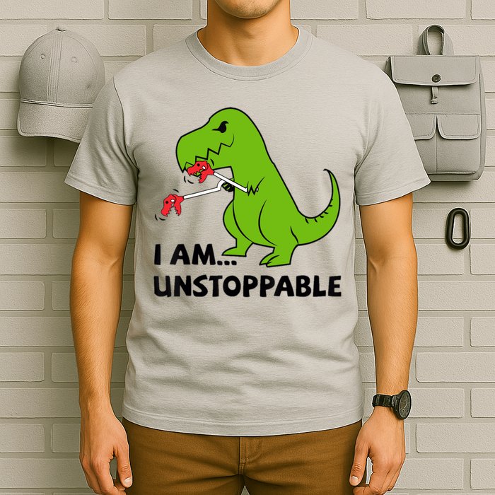 I'M UNSTOPPABLE T-Rex Dinosaur Funny Cute Trendy T-Shirt