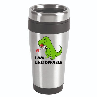 I'M UNSTOPPABLE T-Rex Dinosaur Funny Cute Trendy 16oz Travel Tumbler