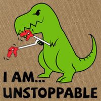 I'M UNSTOPPABLE T-Rex Dinosaur Funny Cute Trendy Cotton Canvas Backpack