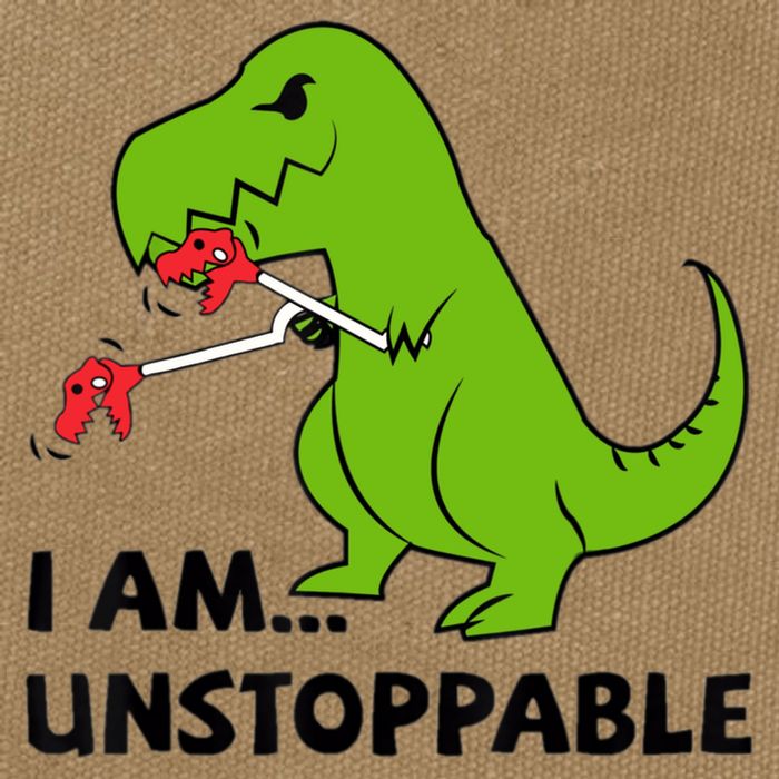 I'M UNSTOPPABLE T-Rex Dinosaur Funny Cute Trendy Cotton Canvas Backpack
