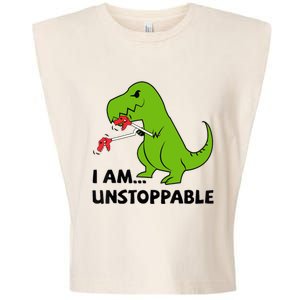 I'M UNSTOPPABLE T-Rex Dinosaur Funny Cute Trendy Garment-Dyed Women's Muscle Tee